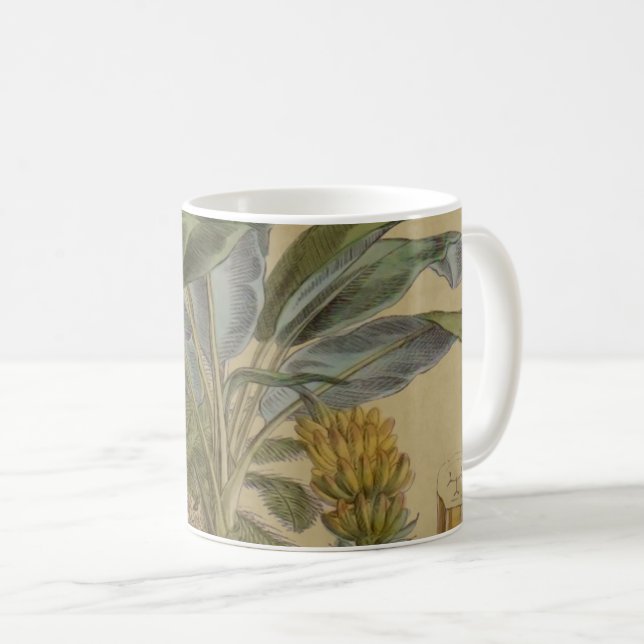 Taza De Café Arte botánico de frutas tropicales palmo antiguo (Anverso derecho)