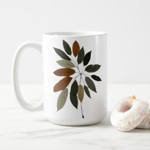 Taza De Café Arte botánico de hojas de otoño