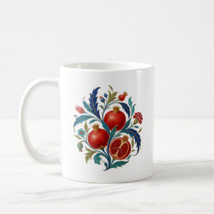 Taza De Café Arte botánico de rama de granada otomana
