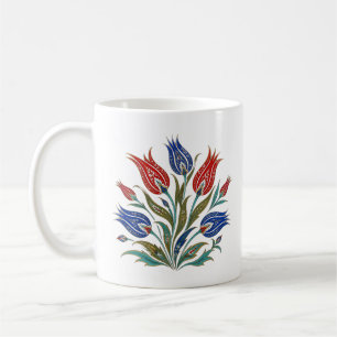Taza De Café Arte botánico del tulipán otomano Floral turca