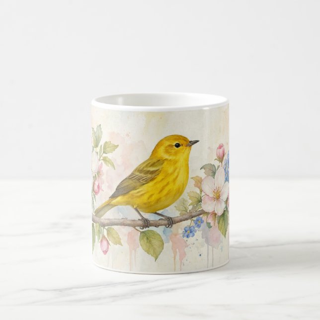 Taza De Café Arte Botánico Flor de Chipe Amarillo (Centro)