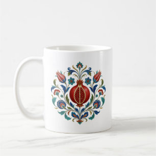 Taza De Café Arte Botánico Floral de Granada Otomano