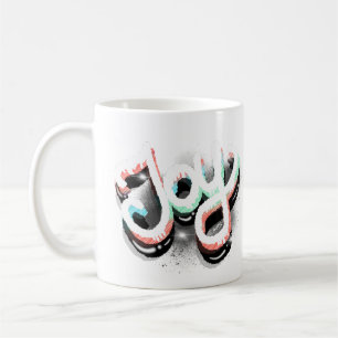 Taza De Café Arte Callejero Neon con Aerógrafo Joy Letra a Mano
