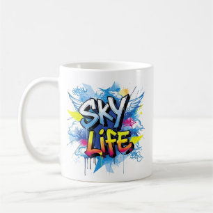 Taza De Café Arte Callejero Urbano Graffiti de Paracaidismo SKY