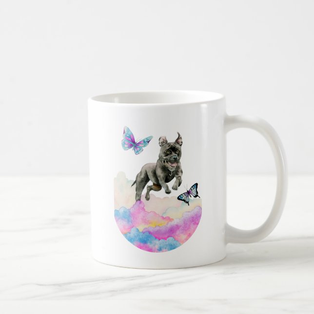 Taza De Café Arte caprichoso de Terrier de pitbull del perro de (Derecha)