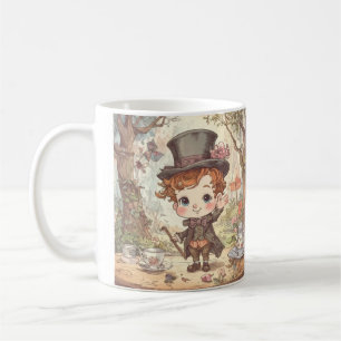 Taza De Café Arte caprichoso del sombrerero loco encantador del