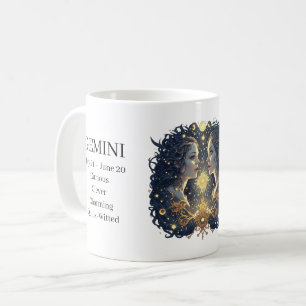 Taza De Café Arte Celestial de Zodíaco Géminis y Característica