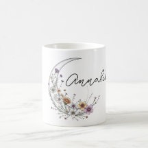 Arte Celestial Personalizado de Luna Creciente Flo