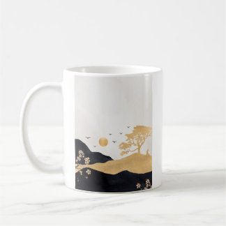 Taza De Café Arte chino de tinta, arte chino bello, chino