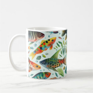 Taza De Café Arte colorido de peces submarinos