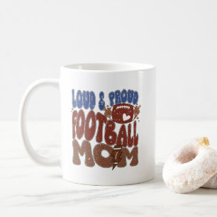 Taza De Café Arte con palabras de Mamá de fútbol orgullosa ruid