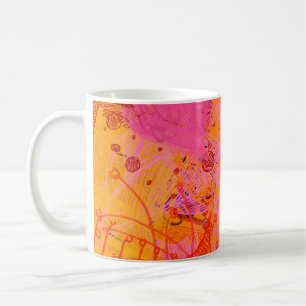 Taza De Café Arte contemporáneo. La mano hizo arte. Textura col