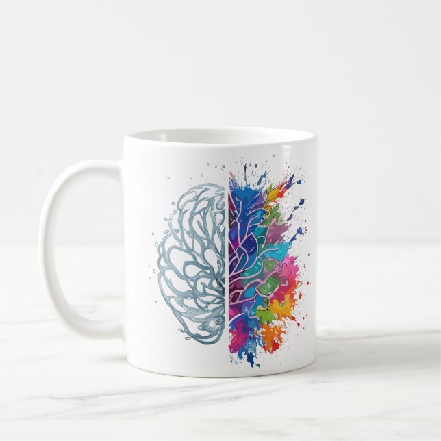 Taza De Café Arte creativo de cerebro izquierdo vs derecho (Izquierda)