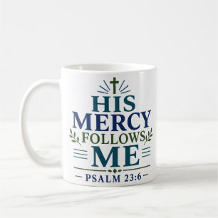 Taza De Café Arte Cristiano Clásico Su Misericordia Me Sigue