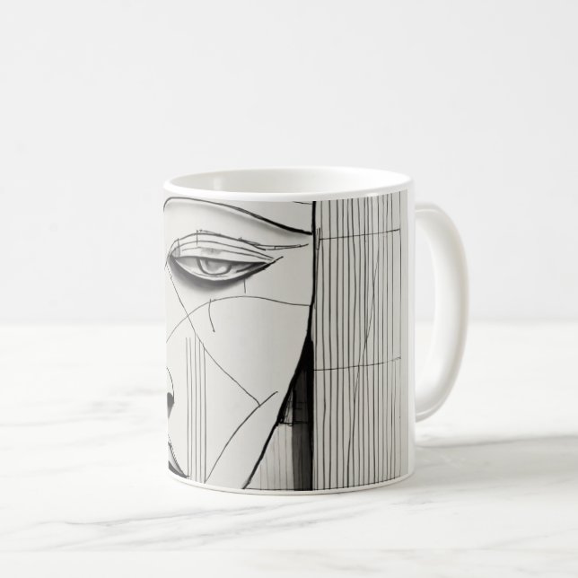 Taza De Café Arte Cubista - Diseño abstracto moderno (Anverso derecho)