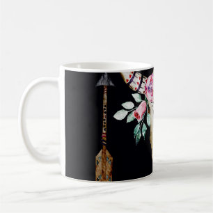Taza De Café Arte de acuarela de cráneo de ciervo bohemio
