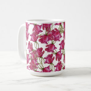 Taza De Café Arte de acuarela de rosas rosadas pintadas a mano