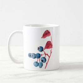 Taza De Café Arte de acuarela dibujado a mano Arándanos azules 