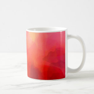 Taza De Café Arte de Acuarela en Rojos, Naranja y Amarillo
