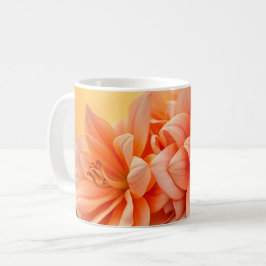 Taza De Café Arte de Acuarela Floral de Puestas de Sol Doradas