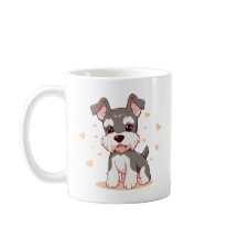 Arte de adorable cachorro Schnauzer Kawaii