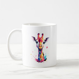 Taza De Café Arte de animal africano La jirafa colorida para di