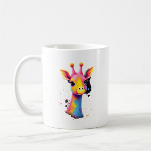 Taza De Café Arte de animal africano La jirafa colorida para di