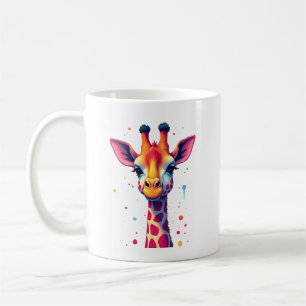 Taza De Café Arte de animal africano La jirafa colorida para di
