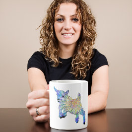 Taza De Café Arte de animal de granja colorido cabrito bebé lin