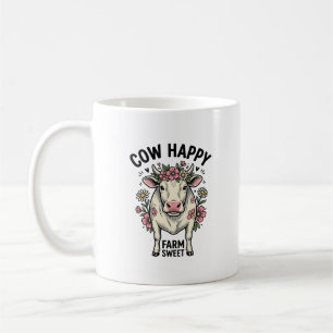 Taza De Café Arte de animal de granja floral vintage amante de