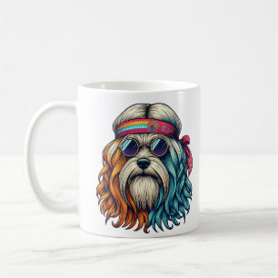 Taza De Café Arte de animales divertidos para perros hippie de 