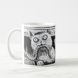 Taza De Café arte de anime de gato de terror