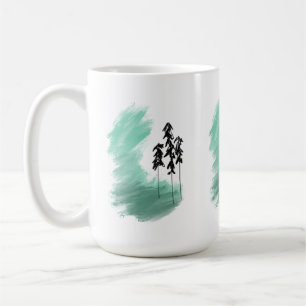Taza De Café arte de árbol verde escandinavo simple moderno men