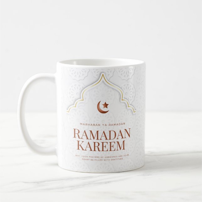 Taza De Café Arte de Arco Islámico Ramadan Kareem (Izquierda)