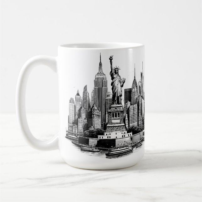Taza De Café Arte de arquitectura de edificios de la ciudad de  (Izquierda)