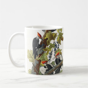 Taza De Café Arte de ave carpintero pileado vintage de Audubon