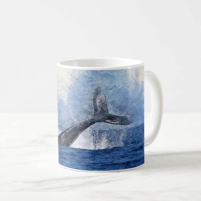 Taza De Café Arte de ballenas (Anverso derecho)