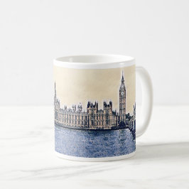 Taza De Café Arte de Big Ben London Watercolor 