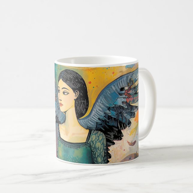Taza De Café Arte de brillo angelical  (Anverso derecho)