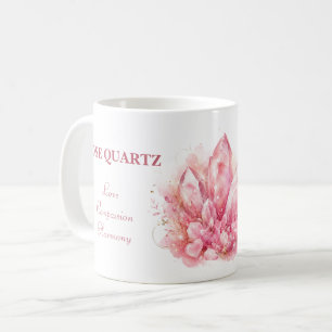 Taza De Café Arte de Bruja de Cristal de Cuarzo Rosa