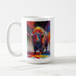 Taza De Café Arte de búfalo de IA