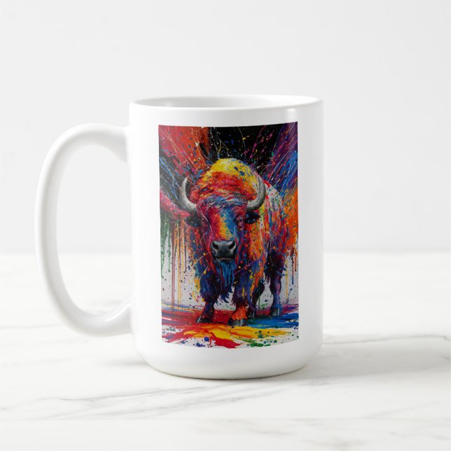 Taza De Café Arte de búfalo de IA (Izquierda)