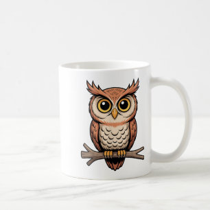 Taza De Café Arte de búho lindo para hombres mujeres niños búho