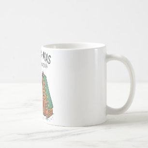 Taza De Café Arte de cabaña navideña retro espacial alienígena