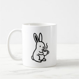 Taza De Café Arte de café de conejo sentado simple