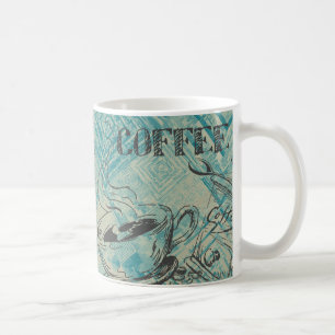 Taza De Café Arte de café moderno boceto azul