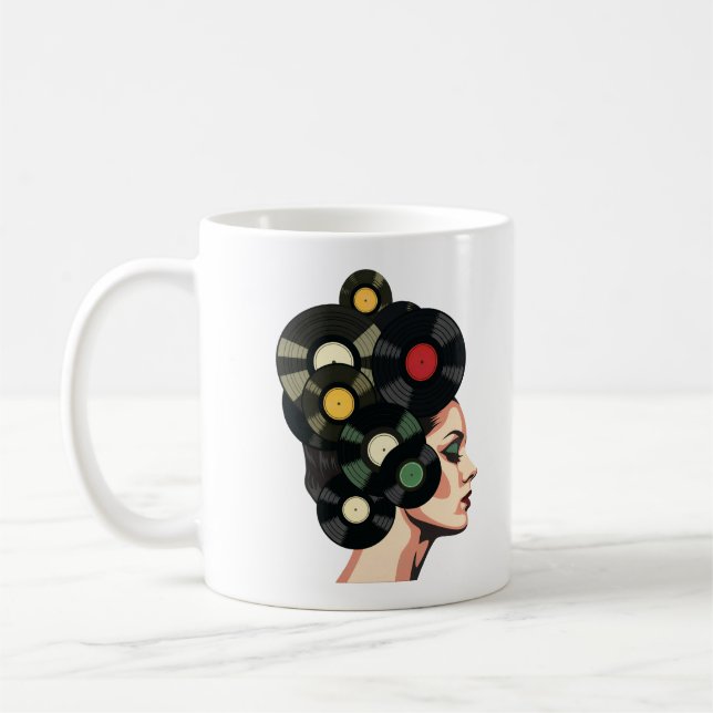 Taza De Café Arte de cartel de vinilo retro estilizado (Izquierda)