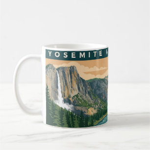 Taza De Café Arte de cartel retro del Parque Nacional Yosemite