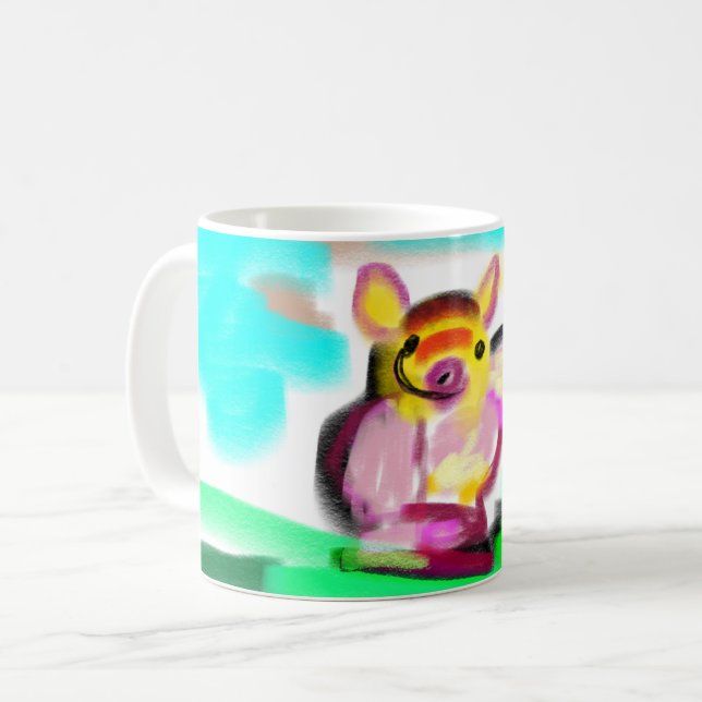 Taza De Café Arte de cerdo lindo  (Anverso izquierdo)