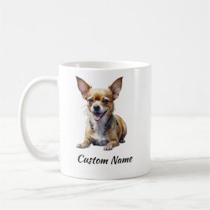 Taza De Café Arte de Chihuahua personalizado lindo para amantes